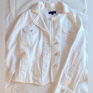 NWOT Talbots White Denim Jacket